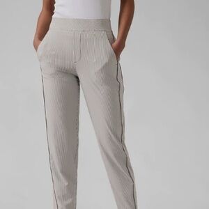 Athleta  Brooklyn Mid Rise Ankle Pant City Stripe Grey /Sea Salt - Size 2